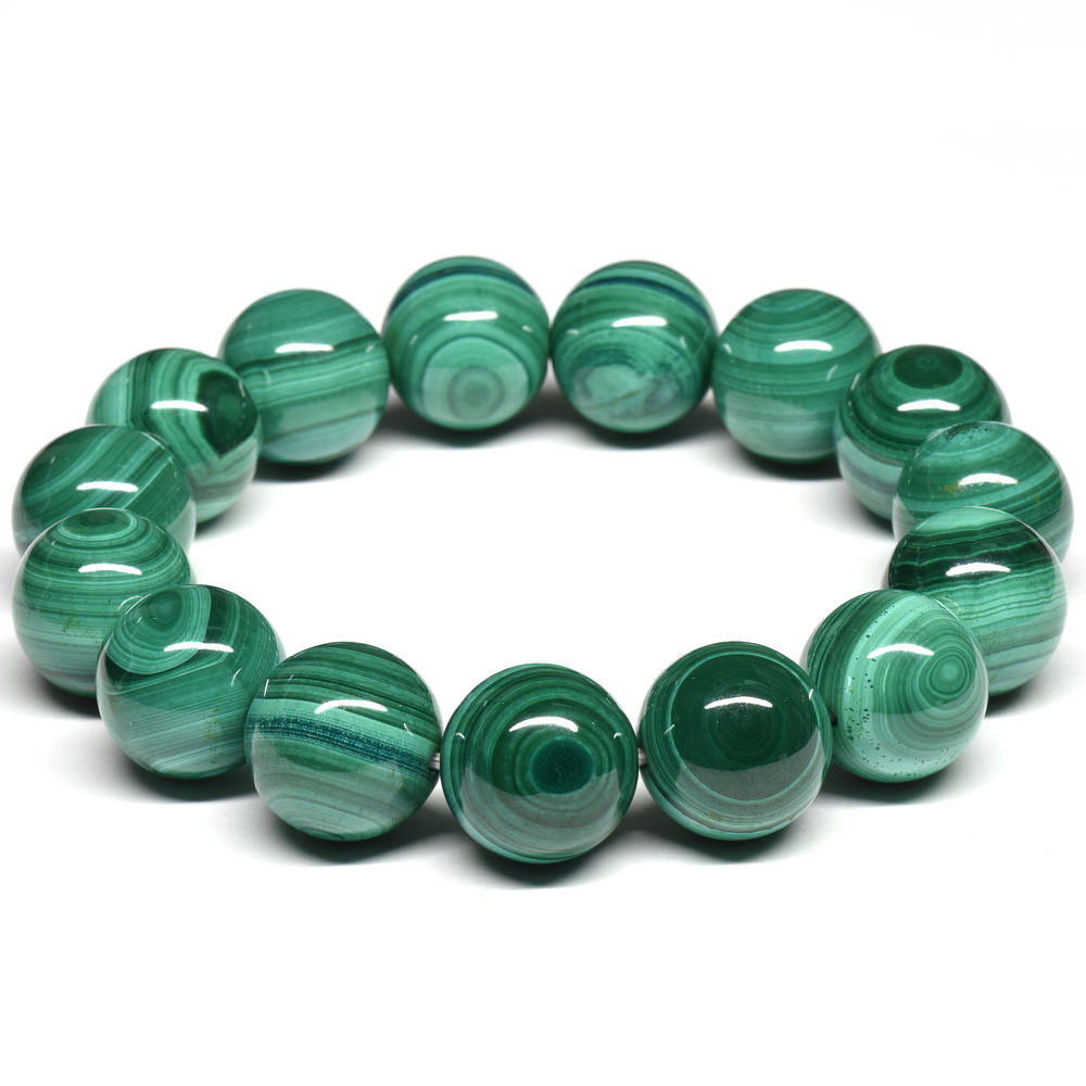 マラカイト ブレスレット 14.5mm #SE184 - premium stone gallery