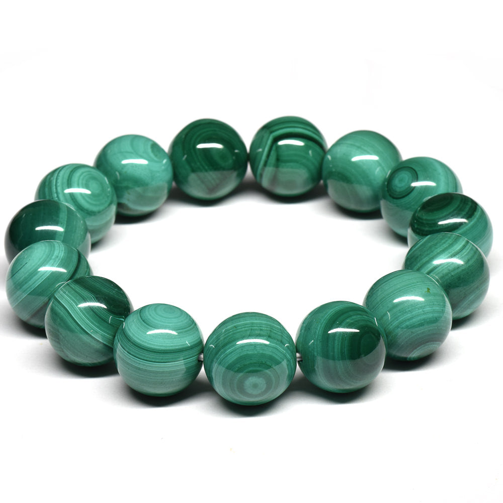 マラカイト ブレスレット 14.5mm #SE185 - premium stone gallery