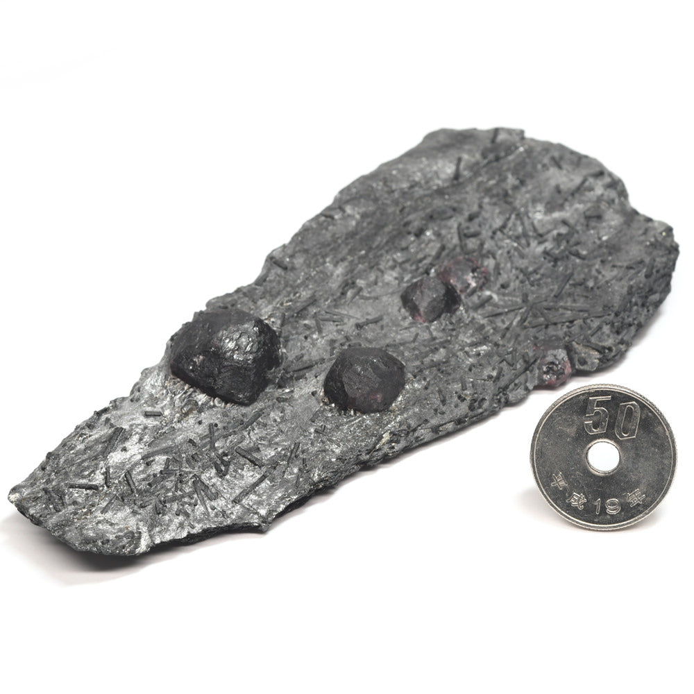[鑑別付]アメリカ・レッドエンバーズ鉱山産ガーネットオングラファイト 原石 53.1x121x20.3mm #SE297