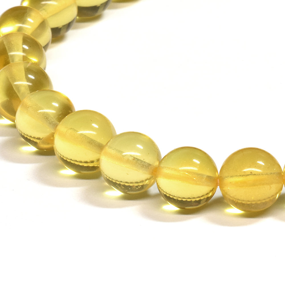 蛍光ブルーアンバー ブレスレット 7.5mm #SG005 – premium stone