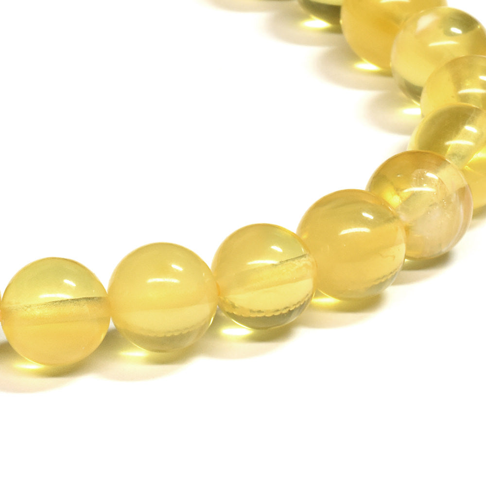蛍光ブルーアンバー ブレスレット 7.5mm #SG006 – premium stone