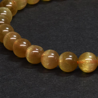 [鑑別付][高品質] ゴールデン・アパタイト・キャッツアイ ブレスレット 6.5mm #SG018