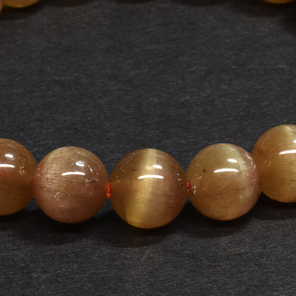 [鑑別付][高品質] ゴールデン・アパタイト・キャッツアイ ブレスレット 8.5mm #SG019
