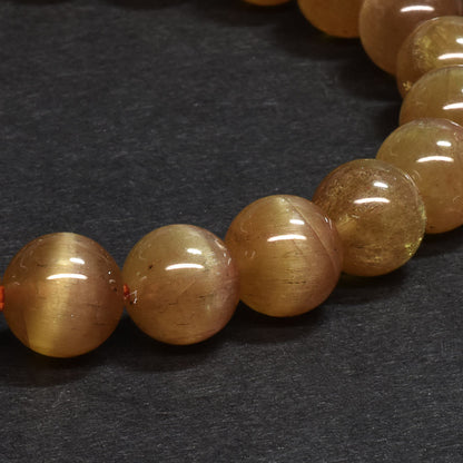 [鑑別付][高品質] ゴールデン・アパタイト・キャッツアイ ブレスレット 8.5mm #SG019