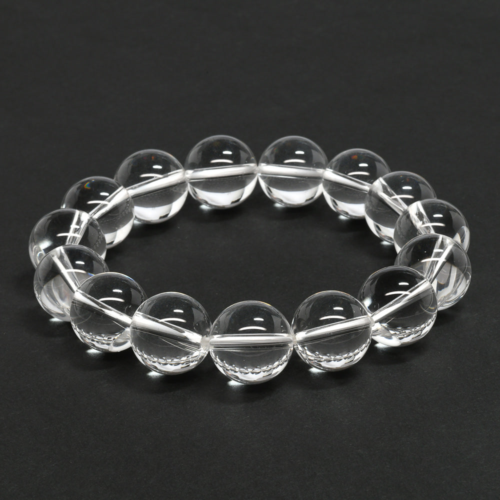 [高品質] 天然水晶 ブレスレット 14-15mm【一点物】#SG176