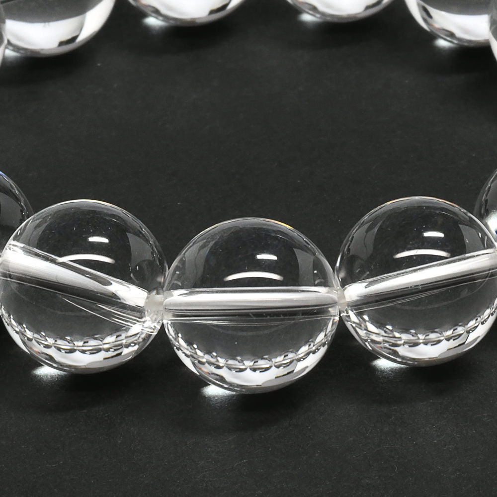 [高品質] 天然水晶 ブレスレット 14-15mm【一点物】#SG176
