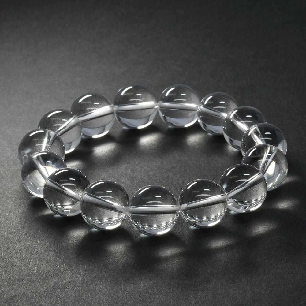 [高品質] 天然水晶 ブレスレット 14-15mm【一点物】#SG176