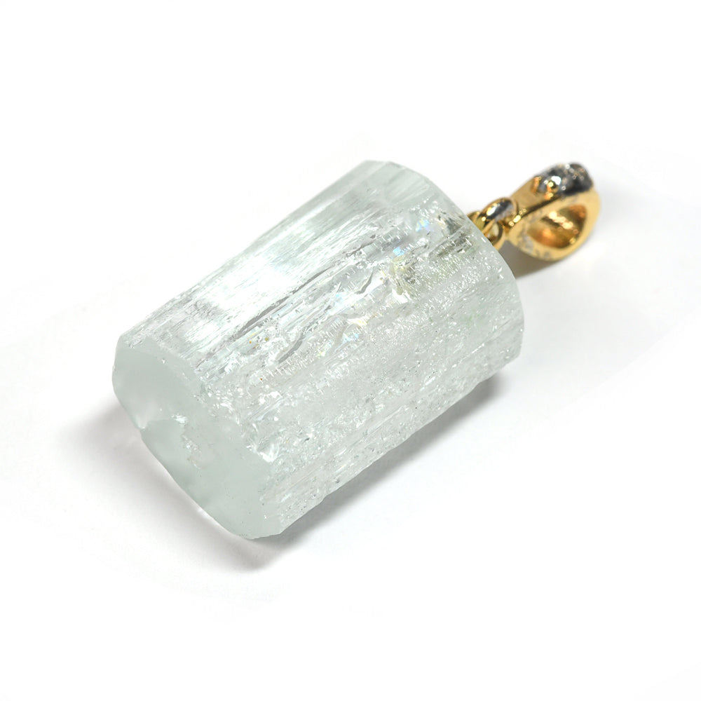 アクアマリン 原石 ペンダントトップ 29.3x12.7x10.6mm #SH047