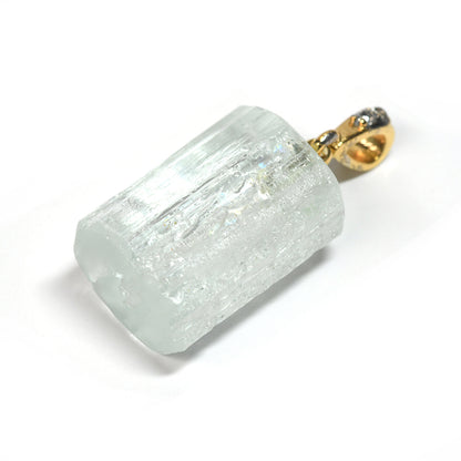 アクアマリン 原石 ペンダントトップ 29.3x12.7x10.6mm #SH047