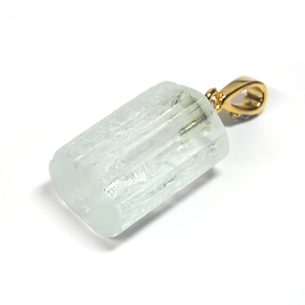 アクアマリン 原石 ペンダントトップ 29.3x12.7x10.6mm #SH047