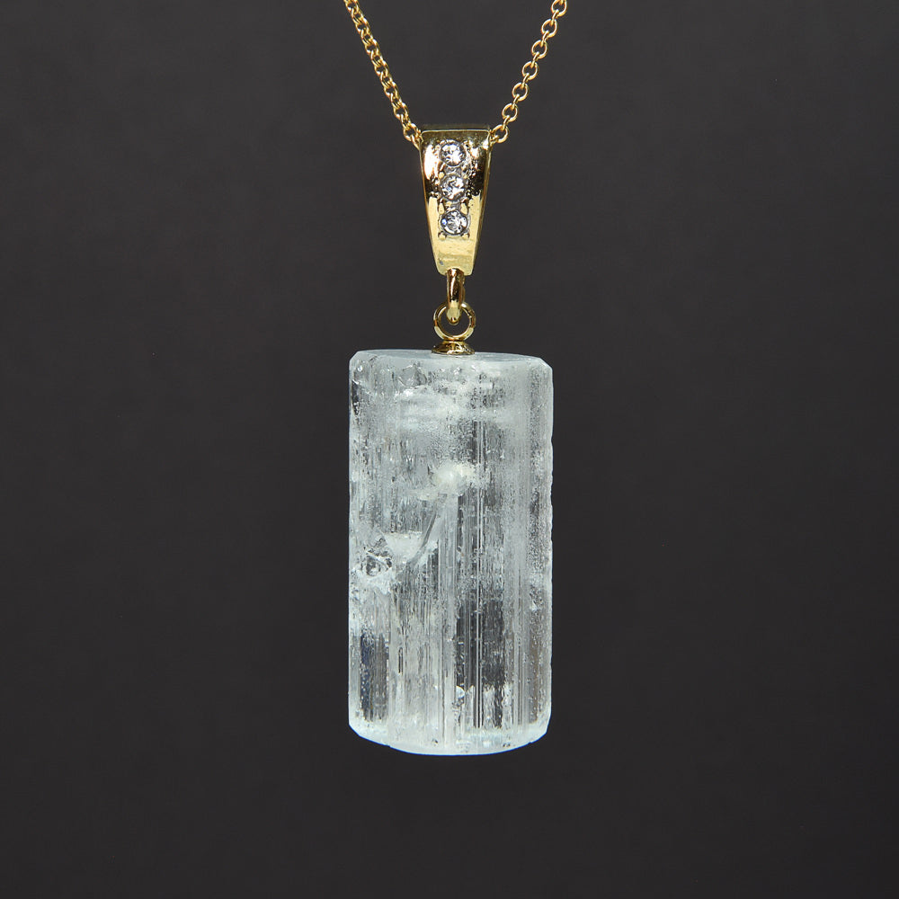 アクアマリン 原石 ペンダントトップ 43.3x24.2x13.4mm #SH049