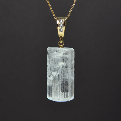アクアマリン 原石 ペンダントトップ 43.3x24.2x13.4mm #SH049