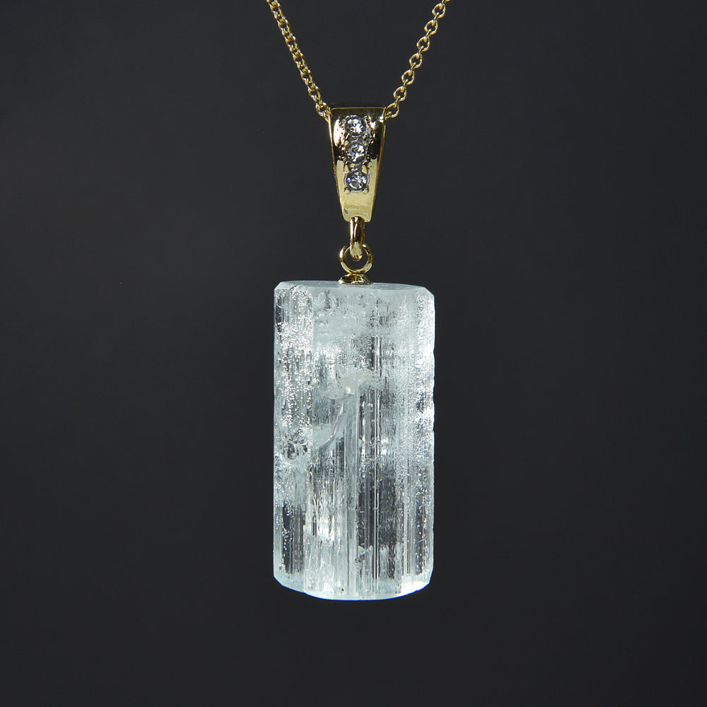 アクアマリン 原石 ペンダントトップ 43.3x24.2x13.4mm #SH049