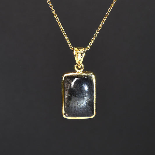 ブラックサンストーン ペンダントトップ 23.5x11.8x5mm #SH050