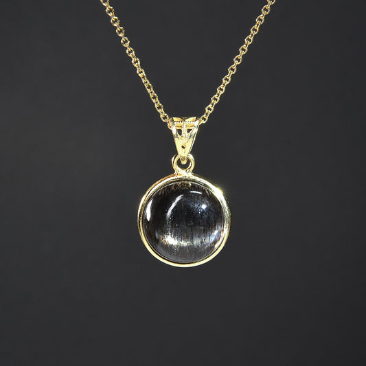 ブラックサンストーン ペンダントトップ 21.5x13.5x6mm #SH051