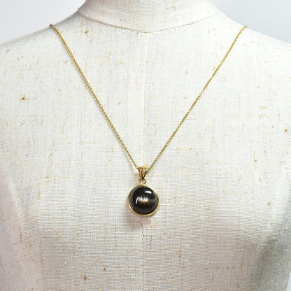 ブラックサンストーン ペンダントトップ 21.5x13.5x6mm #SH051