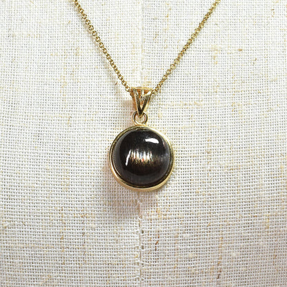 ブラックサンストーン ペンダントトップ 21.5x13.5x6mm #SH051