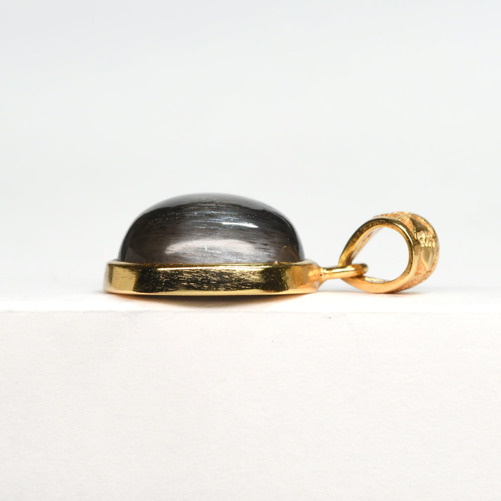 ブラックサンストーン ペンダントトップ 21.5x13.5x6mm #SH051