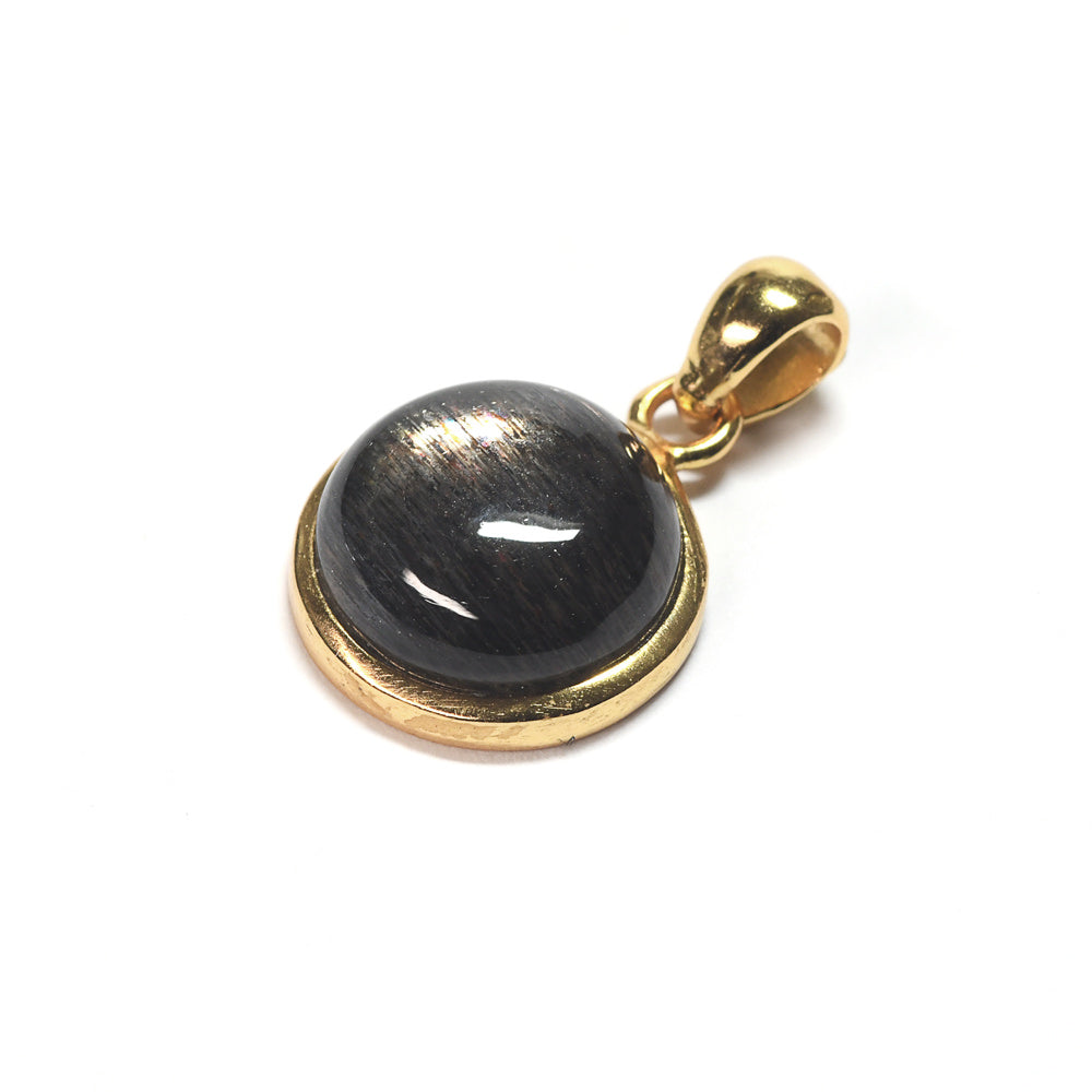 ブラックサンストーン ペンダントトップ 18.2x11.7x5mm #SH052