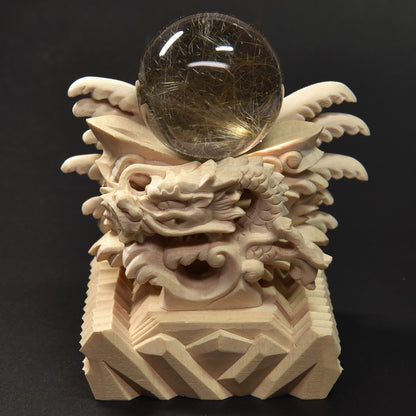 [限定販売] 龍彫刻丸玉台座（45号）#SH125