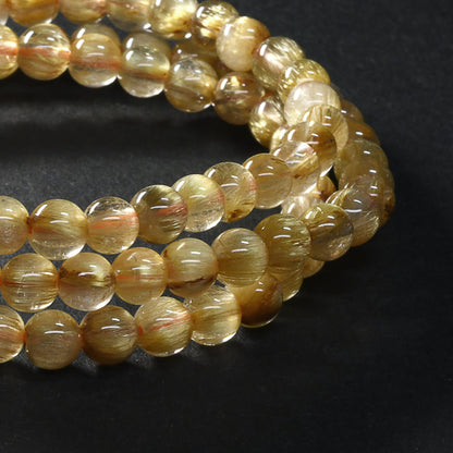 ゴールドルチルクォーツ 三連ブレスレット 5-5.5mm #SH575