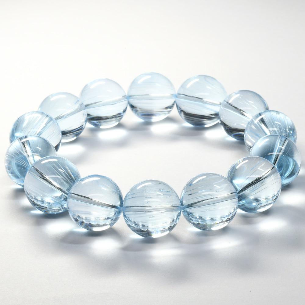 [限定販売] ブルートパーズキャッツアイ ブレスレット 15-15.5mm #SJ501