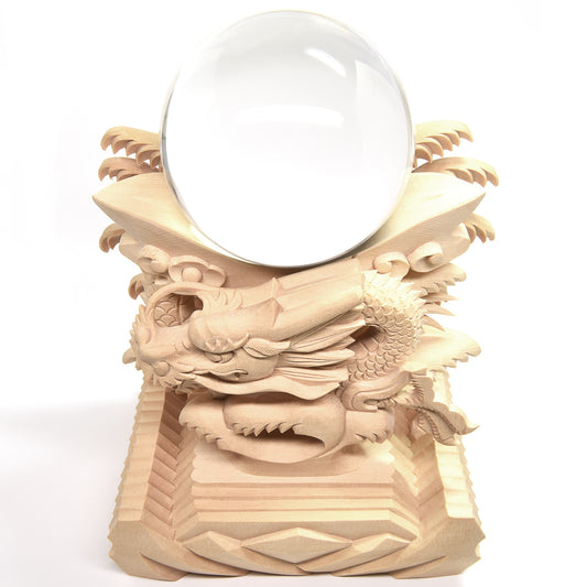 ★限定販売★[鑑別付]ブラジル産天然水晶 丸玉 89mm [龍木彫台座付] #UC332