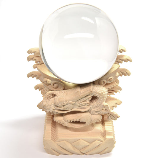 ★限定販売★[鑑別付]ブラジル産天然水晶 丸玉 74.8mm [龍木彫台座付] #UC333