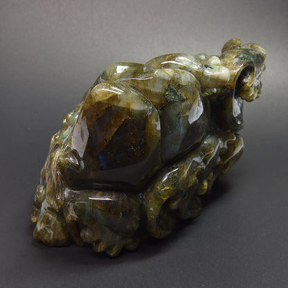 ラブラドライト『龍』彫刻 置物 15×10×11.5cm #UC340