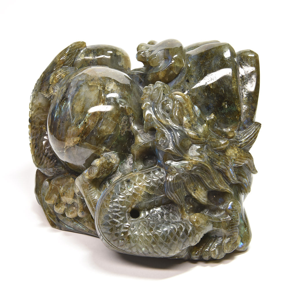 ラブラドライト『龍』彫刻 置物 15×10×11.5cm #UC340