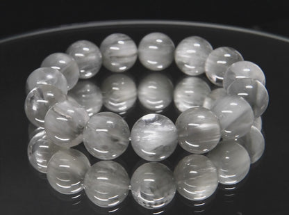 シルバーサゲニティッククォーツ ブレスレット 15mm #QM396