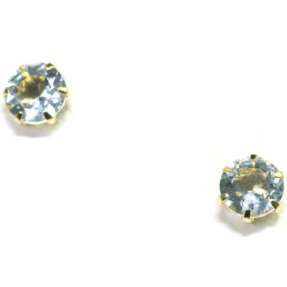 アクアマリン K18YG ピアス 5x5mm #PJ204 - premium stone gallery LIVE