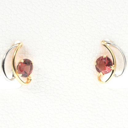 ガーネット K18･Pt900 ピアス 4x4mm #PJ206 - premium stone gallery LIVE